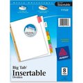 Avery Dennison Avery WorkSaver Big Tab Insertable Tab Divider, Blank, 8.5"x11", 8 Tabs, White/Multicolor 11123